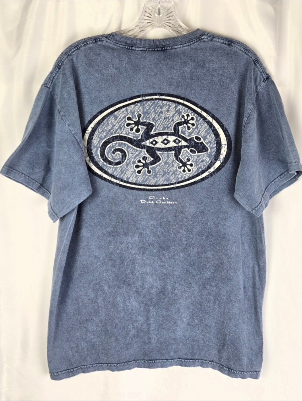 Vintage Yacht Club Blue Aruba Dutch Caribbean T-shirt Tee Mens Size Medium